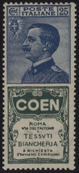 §1924 - Coen 25 cent.#, Pubb n° 5, ottimo