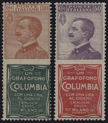 §1924 - Columbia 30 e 50 cent.#, Pubb n° 9 + 11, ottimi