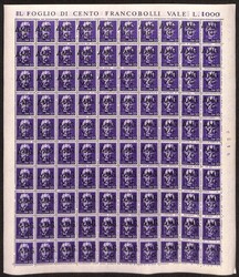 §1945 - AMG-VG - 10 lire violetto#, n° 11, tre fogli di 100 ...