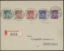 §1944 - Stemma del Comune#, n° 1/5, qualità lusso su busta. ...
