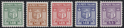 §1944 - Stemma del Comune I tiratura#, n° 1a/5a, ottima serie, i ...