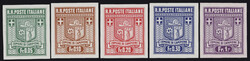 § 1944 - Stemma del Comune, non dentellata#, n° 1aa/5aa, ottima, ...