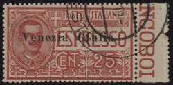 1919 - §Soprastampato#, Ex n° 2, ottimo, usato come sempre, bordo ...