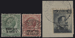 §1917 - Soprastampata locale apposta a mano#, n° 1/3, ottima, usata