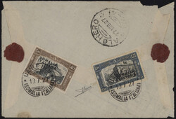 §1927 - Milizia I#, n° 105+107, su frontespizio di lettera spedita ...