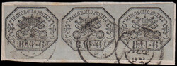 §1852 - 6 baj grigio verdastro#, n° 7, splendida striscia ...