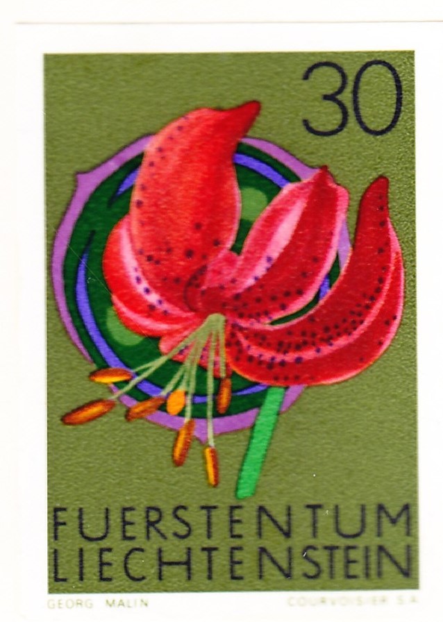 1972 complet set of 4 flowers. imperforated consecutive printing. 6 ...