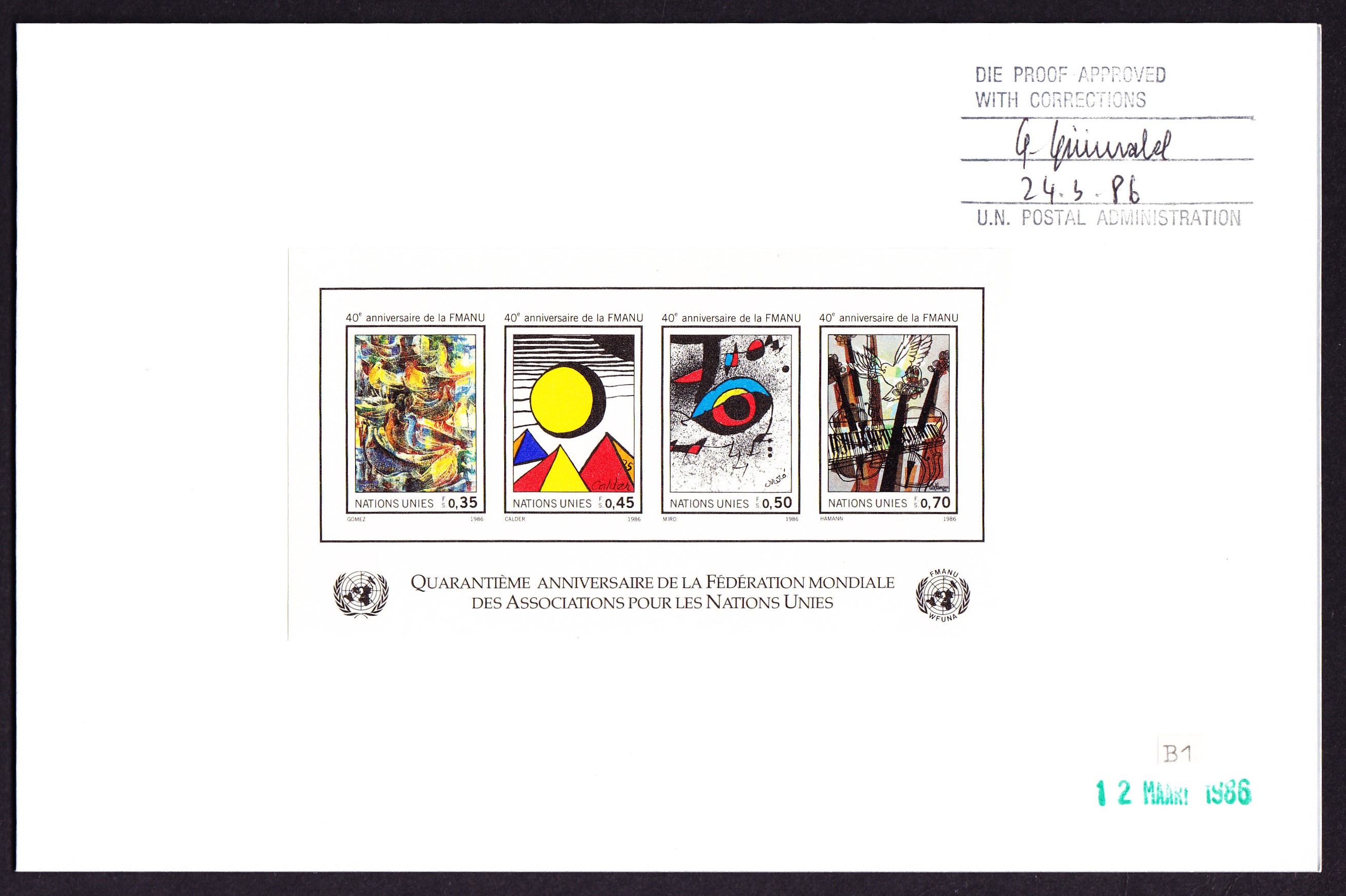 1986 Gemälde Block: Gomez, Calder, Miro und Hamann. 40 Jahre ...