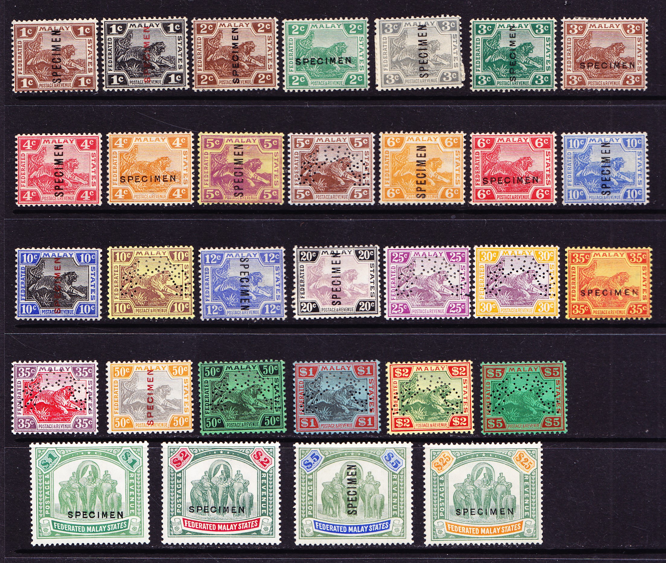 1922/1934 Serie 31 Werte 1c - 25 $ mit verschiedenen Typen ...