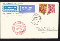 1934 Zeppelin cover Zanzibar 04.10.1934, Friedrichshafen 13.10.1934, ...