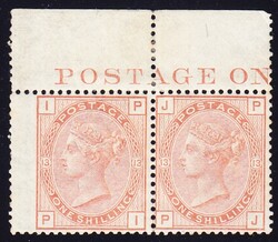 1880 1S. orangebraun, Platte 13, Wasserzeichen Rosenzweig. ...