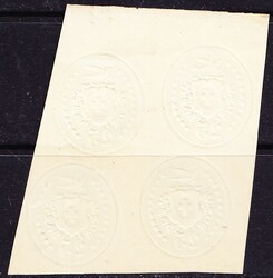 Tübli Brief 25 Rp grün, Probedruck mit Reliefdruck im 4er Block. ...