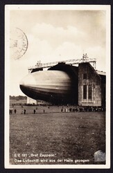 1931 Foto AK Zeppelin mit Liechtenstein Mischfrankatur mit Stempel ...