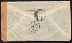 1947 Zensurierter R-Brief, Mischfrankatur aus Shanghai nach Wien.
