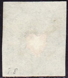 1850 Rayon dunkelblau, Type 8. Rechte obere Bogenecke, vollrandig. ...