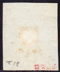 1850 Rayon dunkelblau ohne KE, Type 19, vollrandig mit schwarzem PP ...