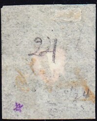 1850 Rayon dunkelblau ohne KE, Type 24, vollrandig, tief dunkelblau. ...