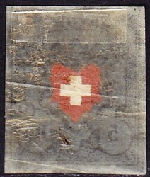 1850 Rayon dunkelblau ohne KE, Type 20, 3 seitig vollrandig mit ...