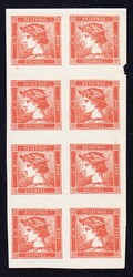 1904 roter Merkur, ungebrauchter 8er Block, Nachdruck 1904. Oben ...