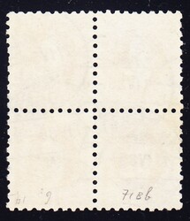 1888 1 Fr. lila, gestempelt WOHLEN, 17.IV.89, 4er Block. Grobe ...