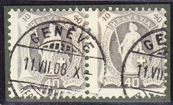 1907 40 Rp hellgrau, Type 2, gestempelt GENEVE. Aussergewöhnlich ...