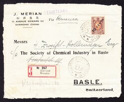 1920 eingeschriebene Briefvorderseite, 70c, russische Post in ...