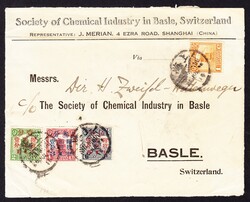 1920 Briefvorderseite mit Serie: Hilfe für Überschwemmungsopfer in ...