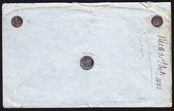 1855 1 sh. grün, Ecken geschnitten (cut to shape) auf Brief aus ...