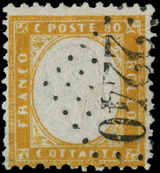 1862 - 80c orange yellow, cancelled by French numeral “2240' of ...