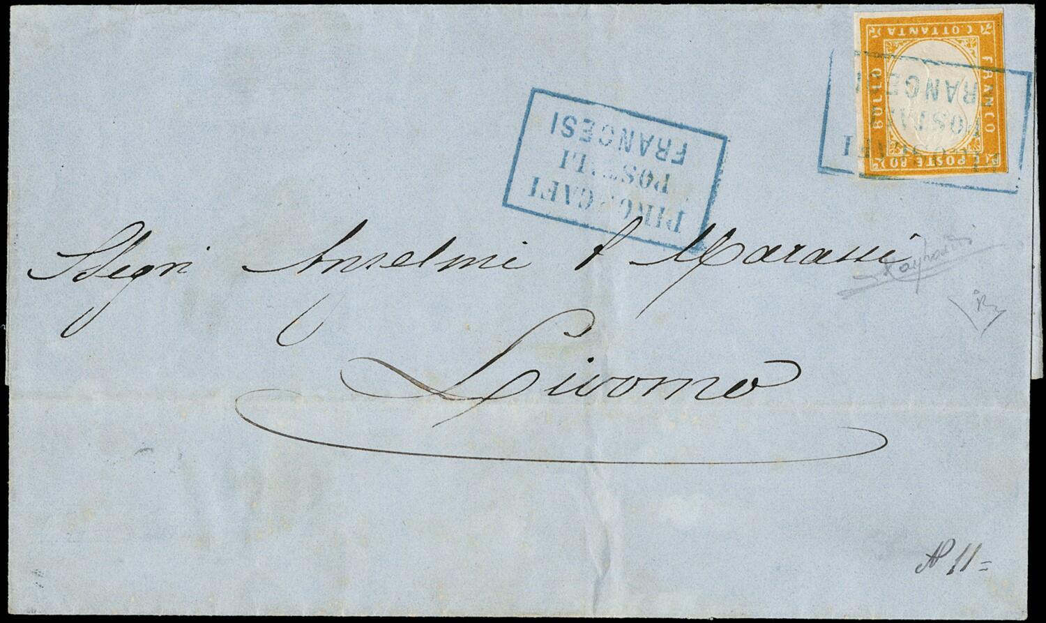 1863 - Alexandria of Egypt: Sardinia 80c deep orange, cancelled ...