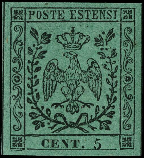1852 - Set without dot after denomination: 5c green, 10c rose, 15c ...