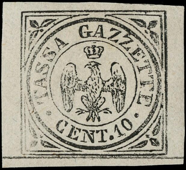 1859 - Newspaper Postage Due 10c black, two copies, one with ...