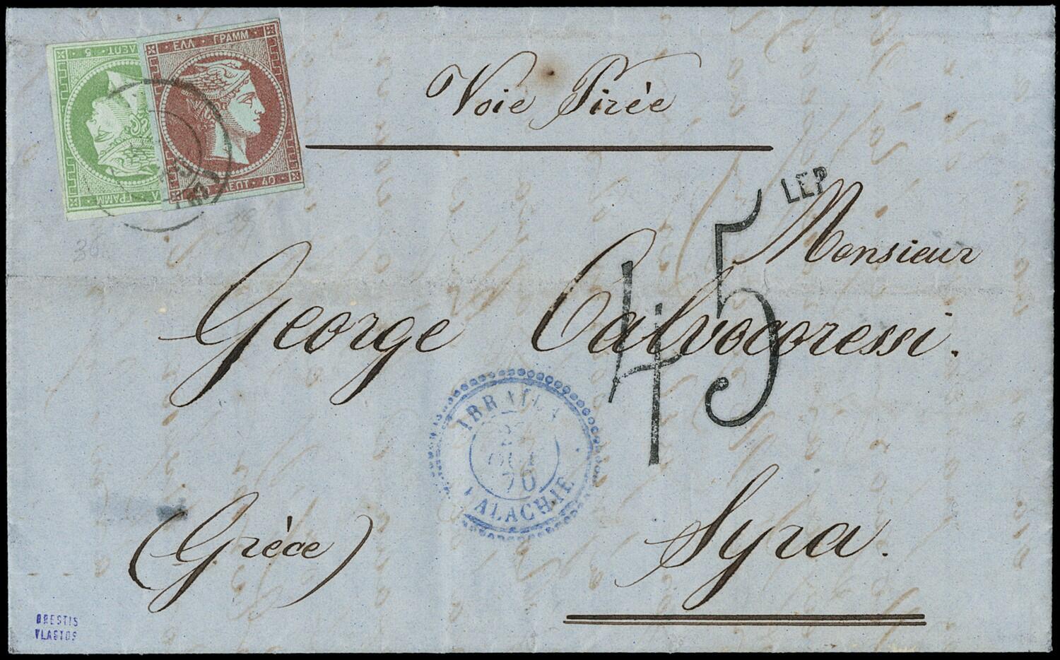 1870 - Large Hermes Heads, letter from 'IBRAILA VALACHIE 27.OCT.70', ...