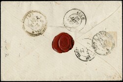1862 - 20c indigo, pair with lower sheet margin imperforate and full ...