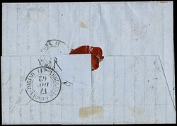 1862 - 20c indigo, BdF pair and ST3 sheet border, from 'S.PIER ...