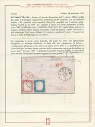1862 - 20c indigo and 40c red carmine from 'LAGLIO 31 OTT 62' (CO) to ...