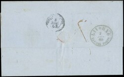 1862 - 80c bright orange BdF, single use from “LIVORNO 7 NOV 63' to ...