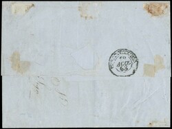 1862 - 80c vivid orange, lower right sheet corner, unperforated at ...