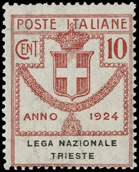 1924 - Semi-Official Entities, Lega Nazionale Trieste, complete set ...