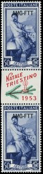 1953 - Triestine Christmas, the complete set of seven pairs with ...