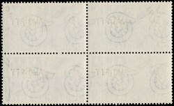 1954 - Democratica, 50L violet with new overprint, BL4. Cert. Scolari ...