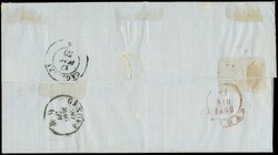 1855/58 - Sardinia, 4th issue: 80c bistre-orange plate 58 and 20c ...