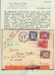 1921/40 - Libia: Pittorica 10L sideways watermark and 5L without ...