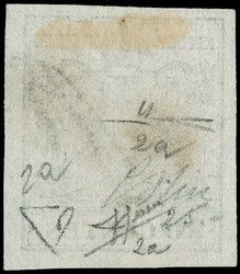 1850 - 10c silverish grey, 1st printing. Certs. E.Diena and Manzoni ...