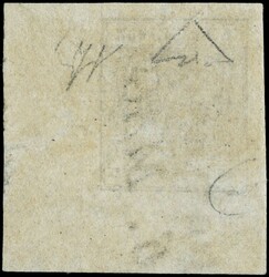 1850 - 10c intense black with large sheet margin (sheet corner), ...