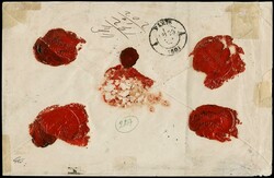 1875 - Austrian Levant: orange 2s and brown 50s perf.10 3/4, BL4, on ...