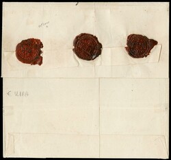 1850 - black 10c nero, ancient printing, three strips of 3 (two at ...