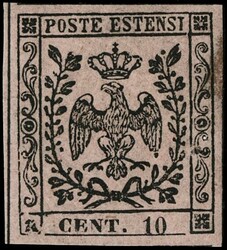 1852 - Set without dot after denomination: 5c green, 10c rose, 15c ...