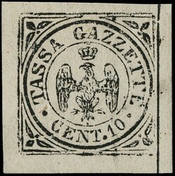 1859 - Newspaper Postage Due 10c black, two copies, one with ...