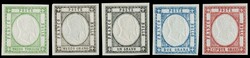 1861 - Complete set of eight denominations, plus an additional 5gr ...